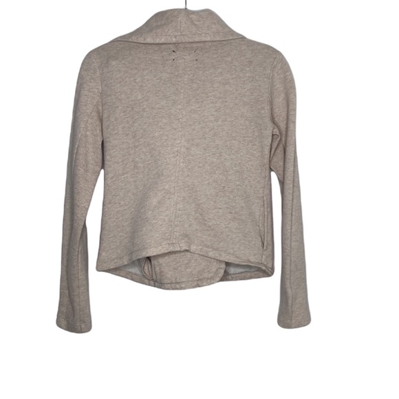 Lou & Grey Stretch Knit Asymmetrical Beige Zip Jacket Sz XS - Picture 4 of 6